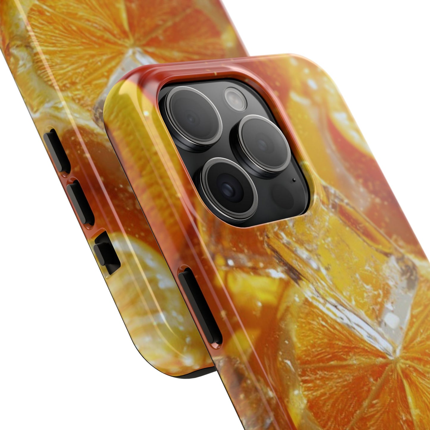 Citrus Orange Splash iPhone Case – Dual-Layer Tough Protection, Vibrant Summer Design