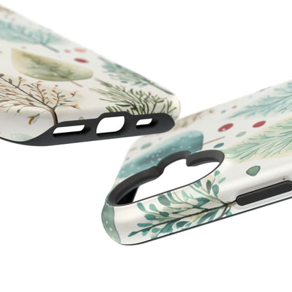 Watercolor Winter Trees MagSafe iPhone Case – Nature-Inspired, Holiday Theme Protective Cover