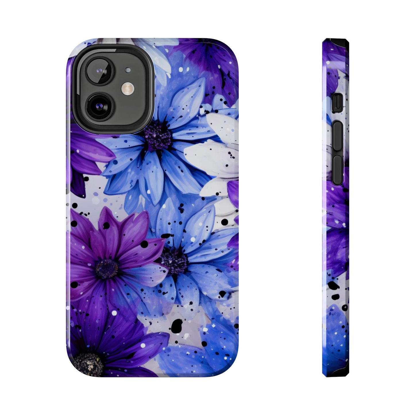 Vibrant Purple & Blue Floral Splash - iPhone Series Case