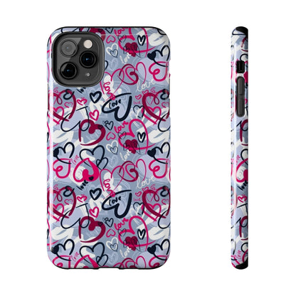 Graffiti Love Hearts iPhone Case