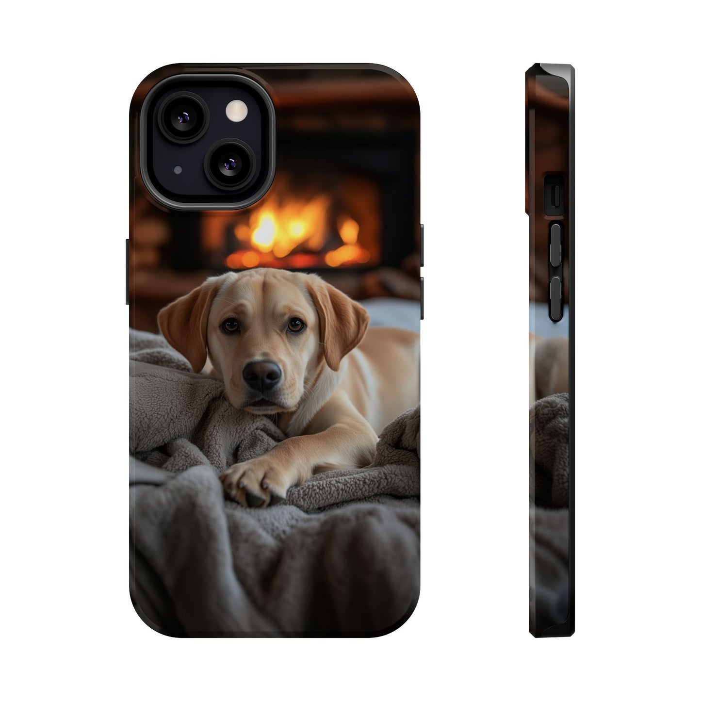 Cozy Golden Retriever by the Fireplace - MagSafe Case