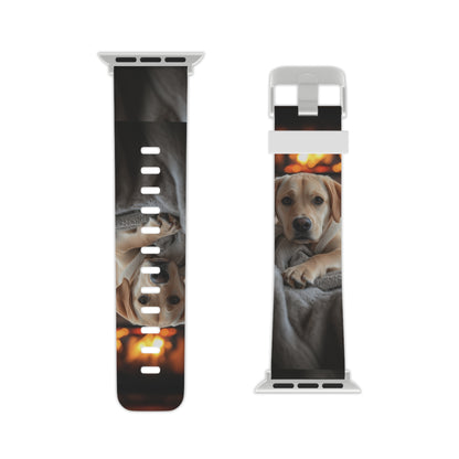 Cozy Labrador by the Fireplace Apple Watch Band