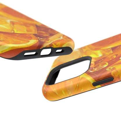 Citrus Splash MagSafe iPhone Case – Bright Orange Slices & Ice, Dual-Layer Protection