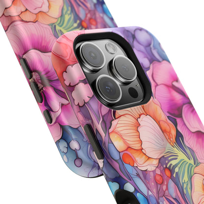 Bright Watercolor Floral Splash MagSafe iPhone Series Case – Bold Artistic Design