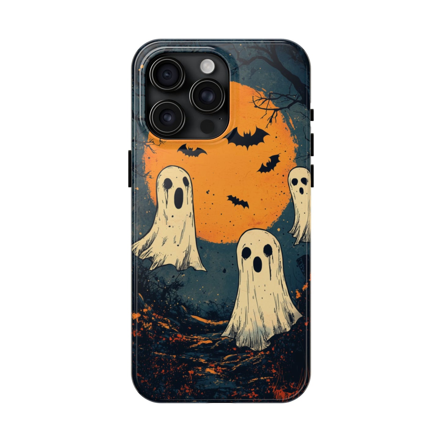 Haunted Ghosts & Full Moon iPhone Case – Spooky Halloween Design