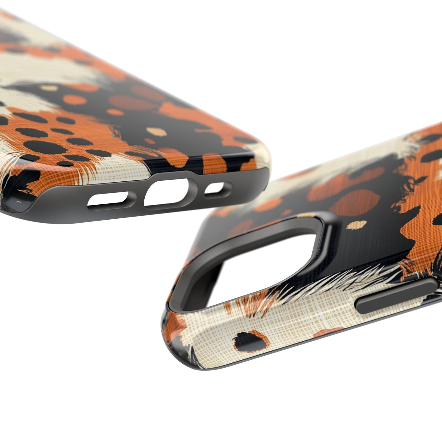 MagSafe iPhone Case: Cheetah Plaid – Brown & Black Pattern