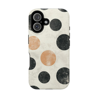 Vintage Polka Dot MagSafe iPhone Case - Retro Abstract Protective Cover