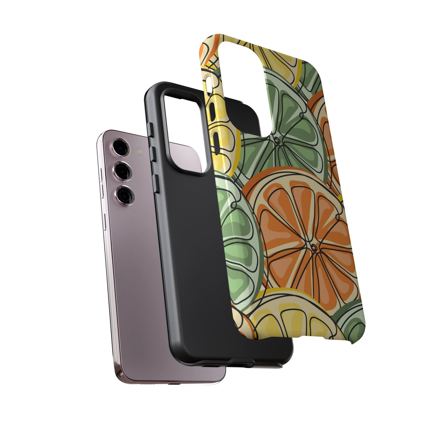 Citrus Zest Tough Samsung Galaxy Case – Bold Lime, Lemon, and Orange Design, Shockproof Protection - BOGO Cases