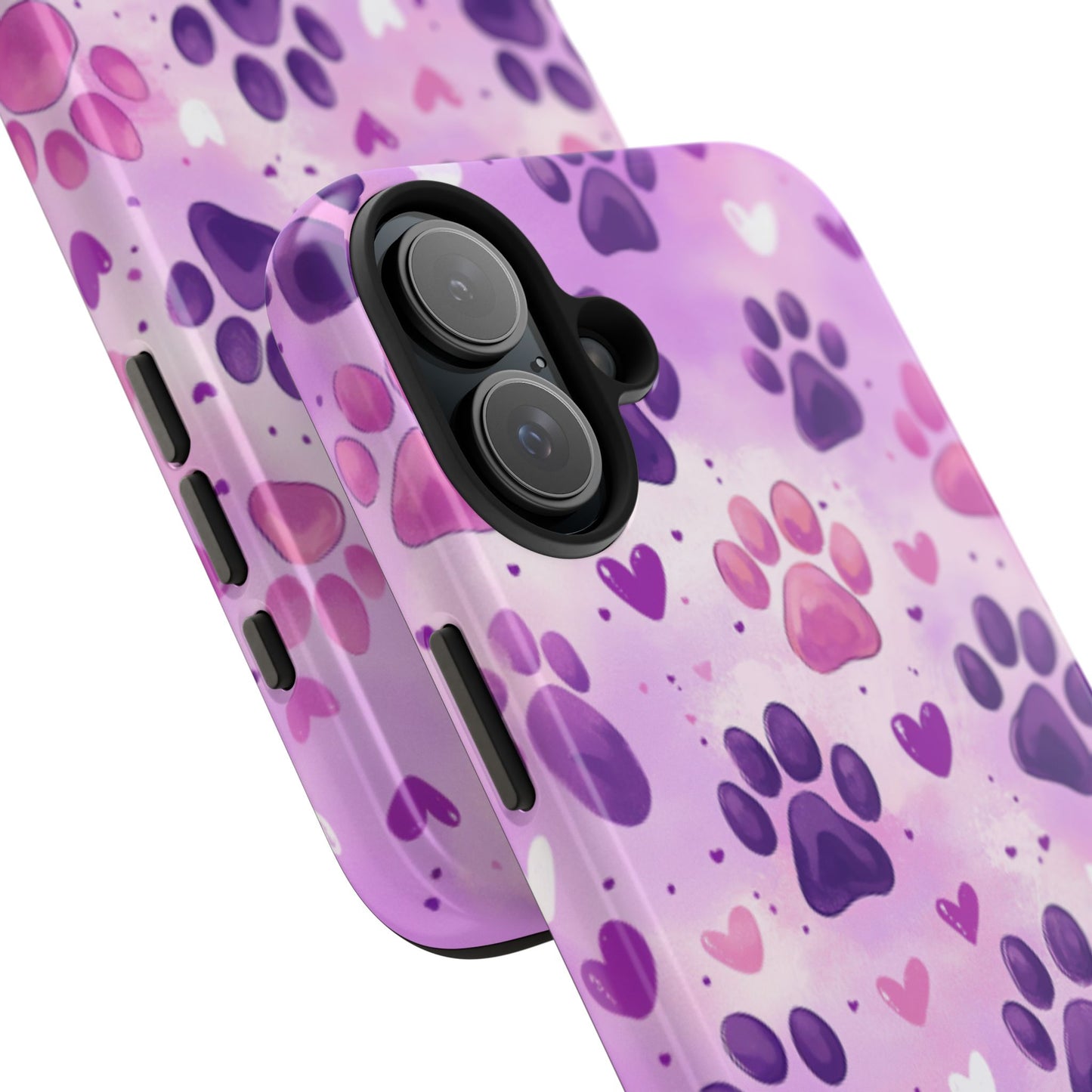 Purple Paw Print iPhone Case - Cute Pet-Themed Protective Cover