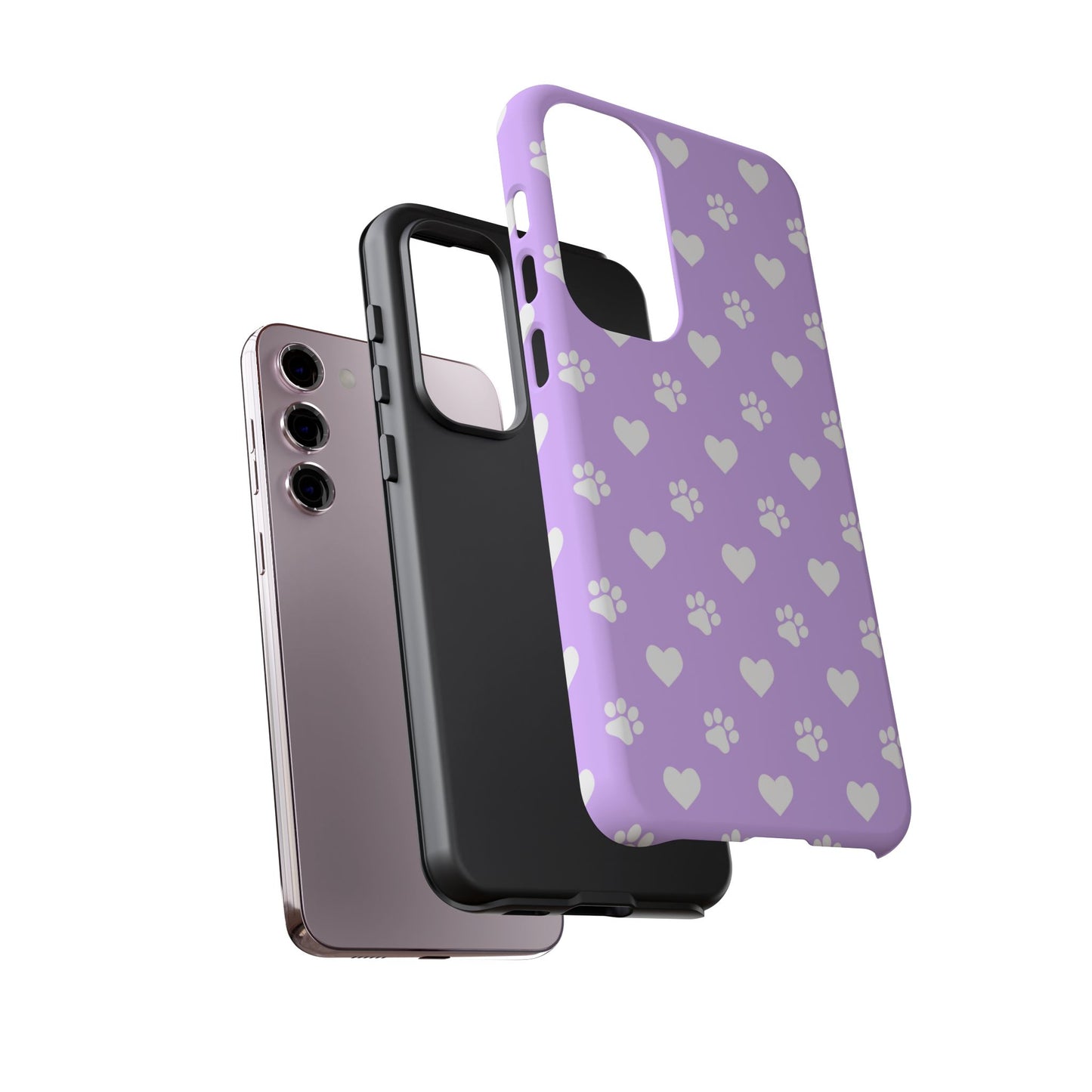 Lilac Paw Prints & Hearts – Samsung Galaxy Case