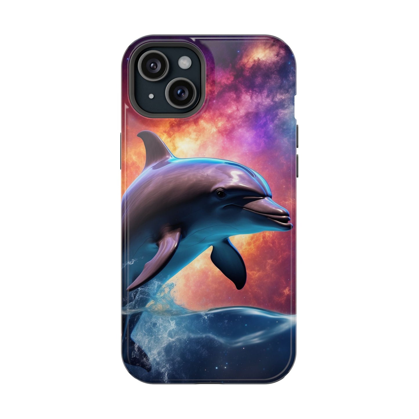 Cosmic Dolphin Galaxy Art - MagSafe-Compatible Case