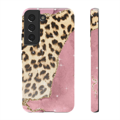 Pink Glam Leopard - Samsung Galaxy Series Case with Glitter Accents