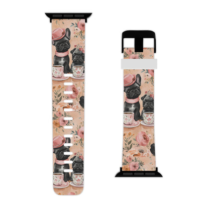 Floral French Bulldogs  Apple Watch Band