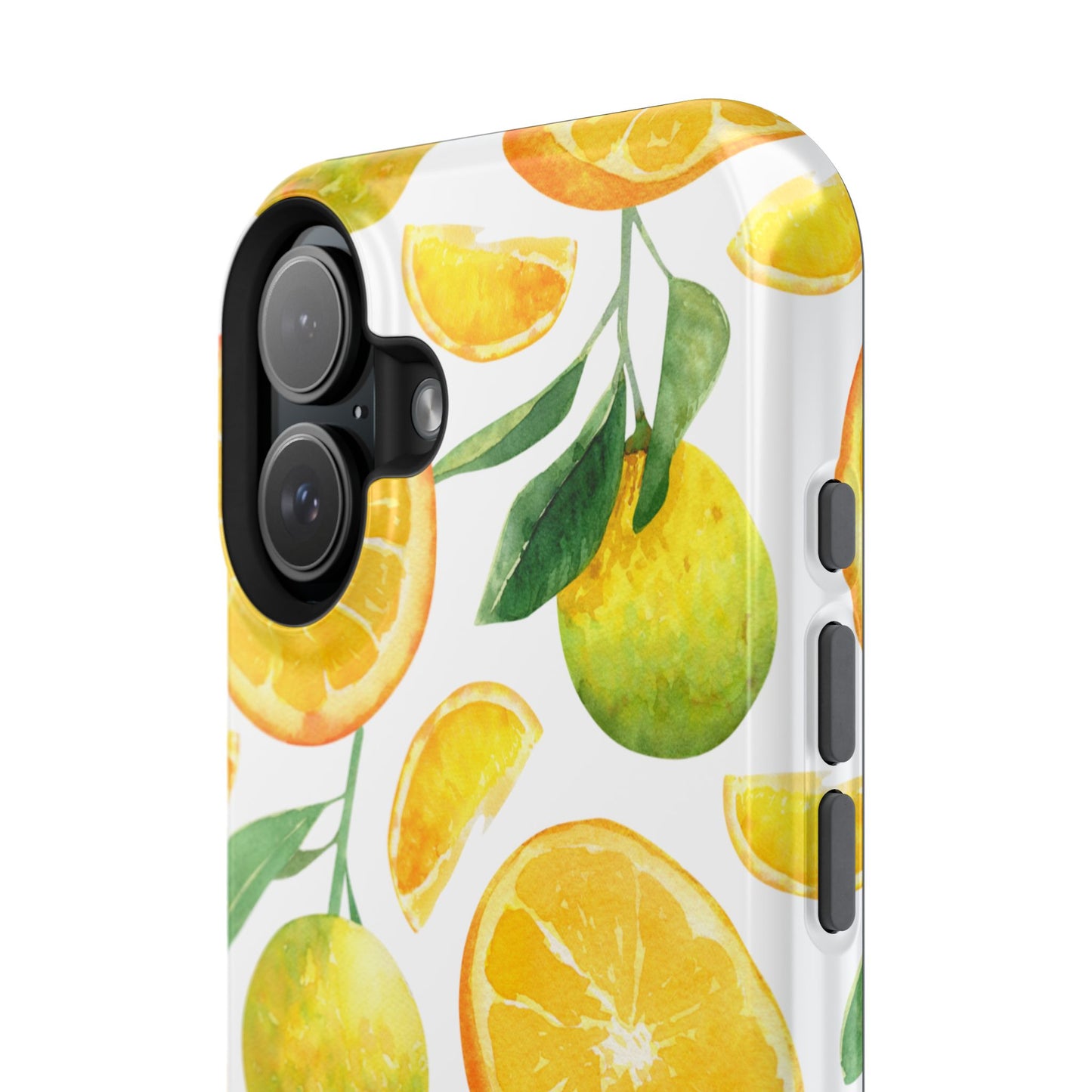 Sunny Citrus Grove Tough MagSafe iPhone Case – Watercolor Orange Design, Dual-Layer Protection