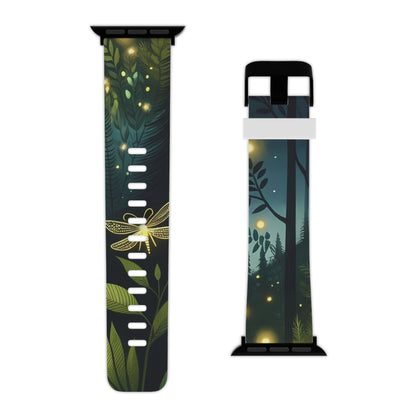 Firefly Midnight Mountain Frenzy Apple Watch Band | Glowing Fireflies in the Forest