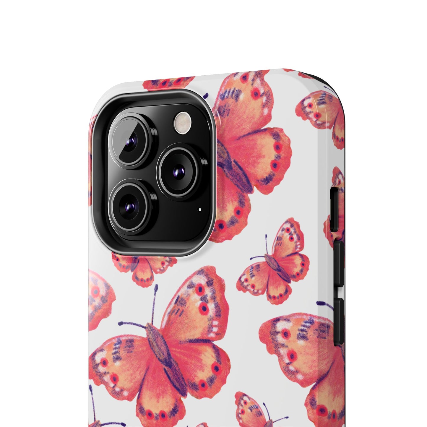 Coral Butterfly iPhone Case – Slim, Protective Design with Bold Watercolor Print