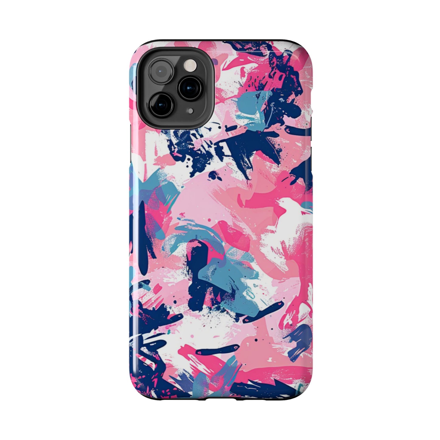 Vibrant Pink & Navy Abstract Splash – iPhone Case