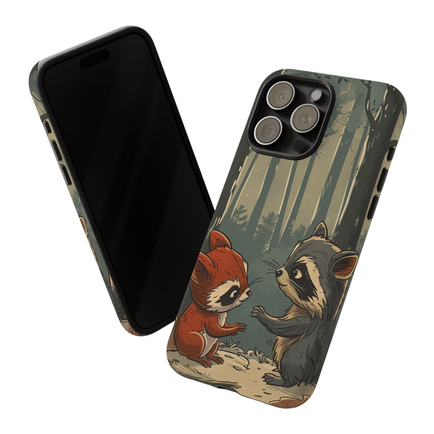 Whimsical Woodland Raccoons Phone Case