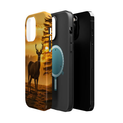 Sunset Majesty: Regal Stag – MagSafe iPhone Case