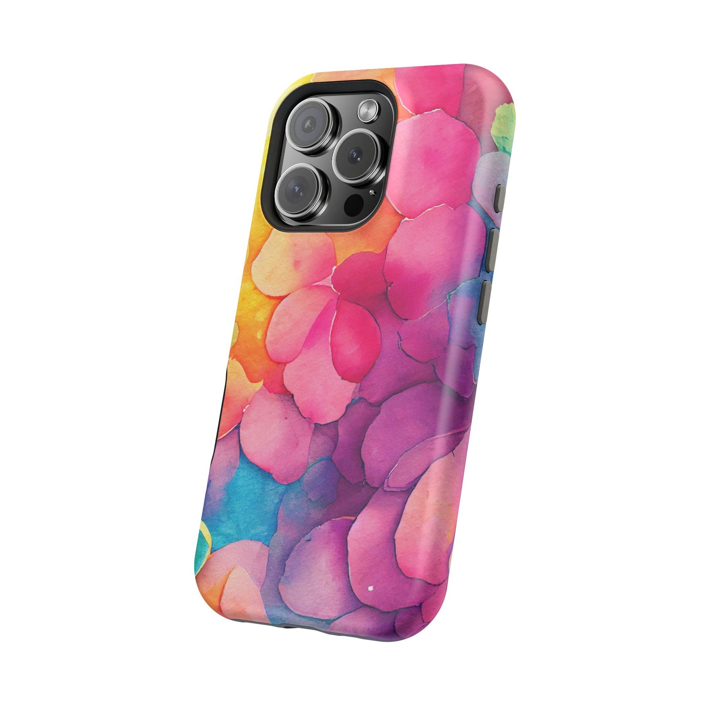 Sunset Petals Watercolor MagSafe iPhone Case – Slim Design, Glossy Finish