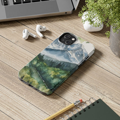 Watercolor Alpine Mountainscape - iPhone Case