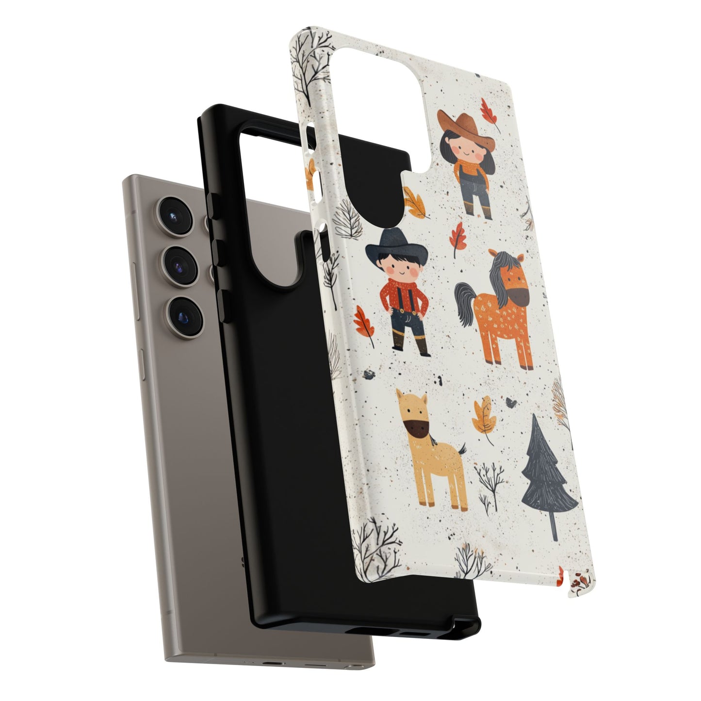 Cowboy Adventures Tough Samsung Galaxy Case – Cute Western Theme, Dual - Layer Protection - BOGO Cases