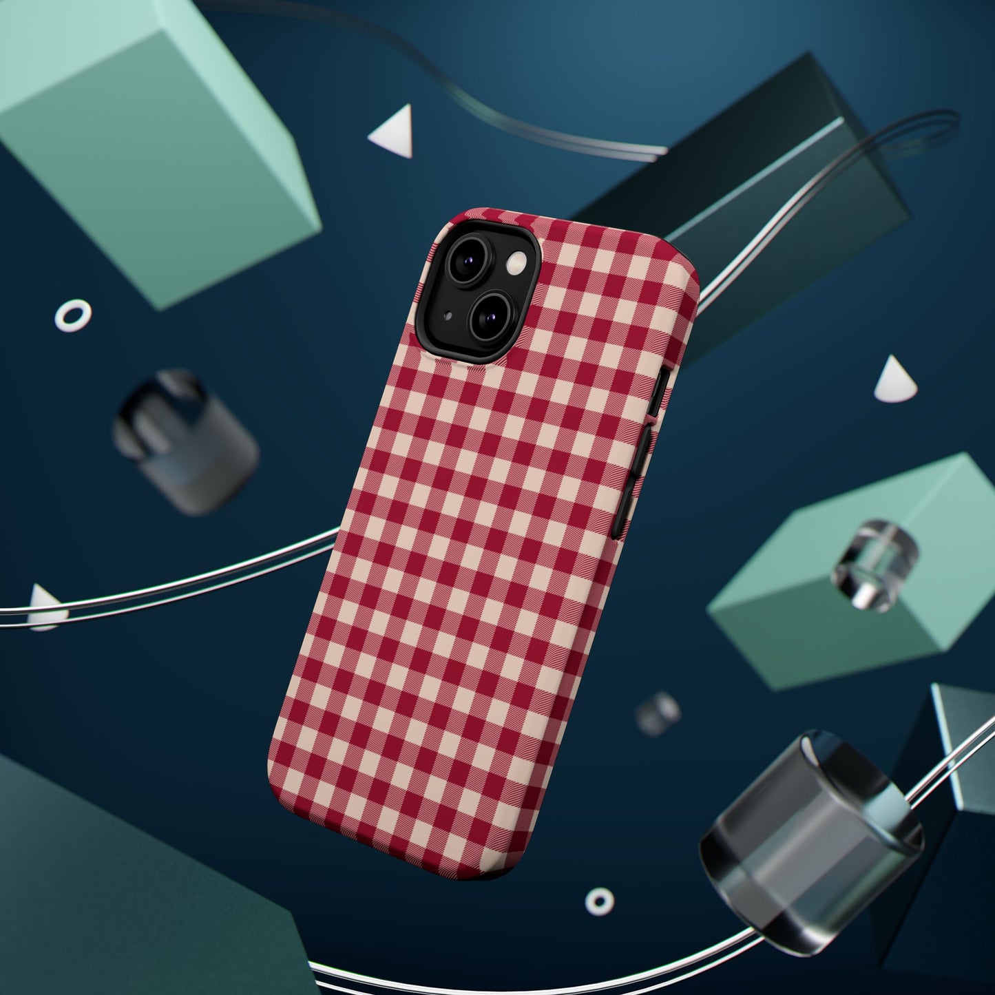 Vintage Red Gingham Check – MagSafe iPhone Case