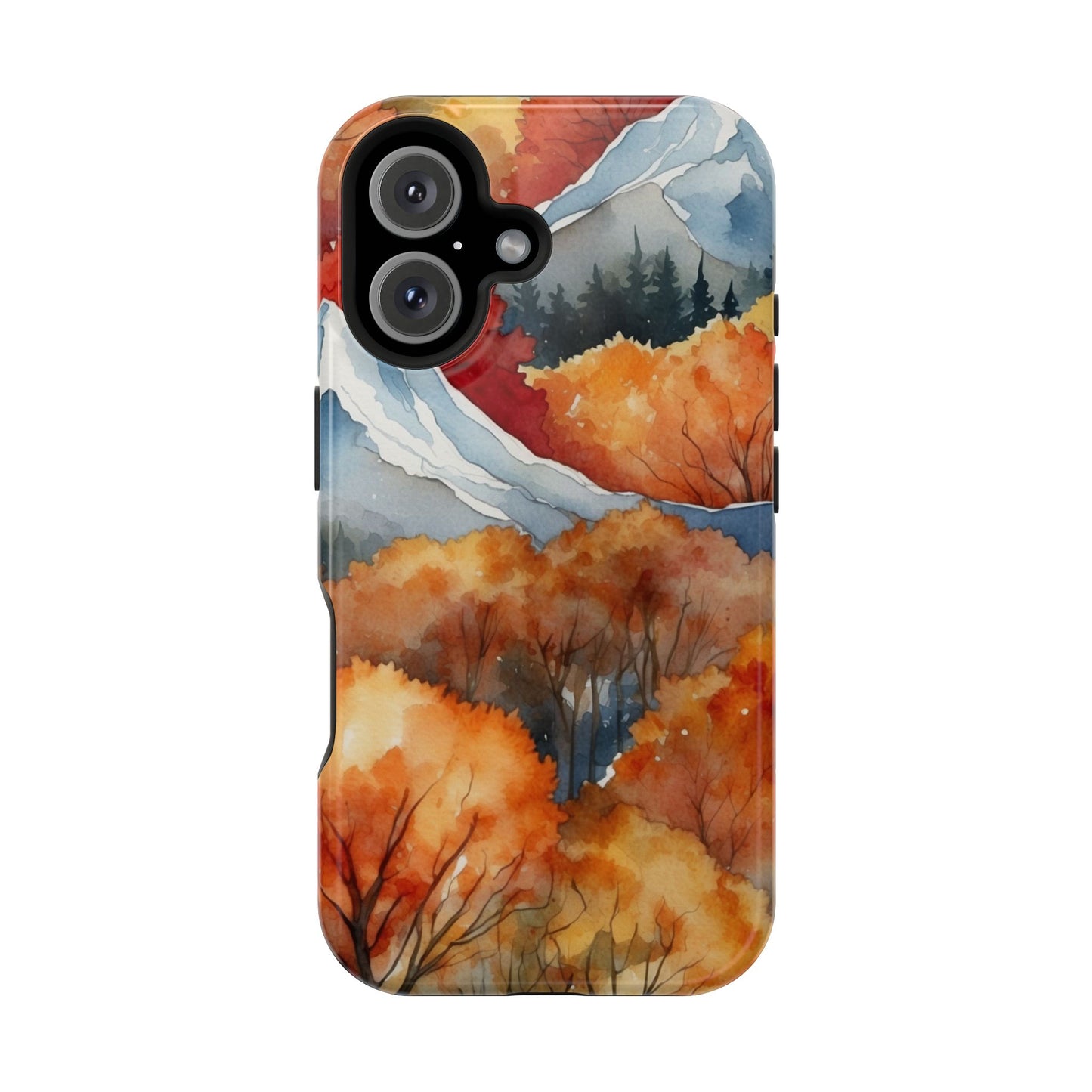 Autumn Mountain Forest Watercolor - MagSafe iPhone Case