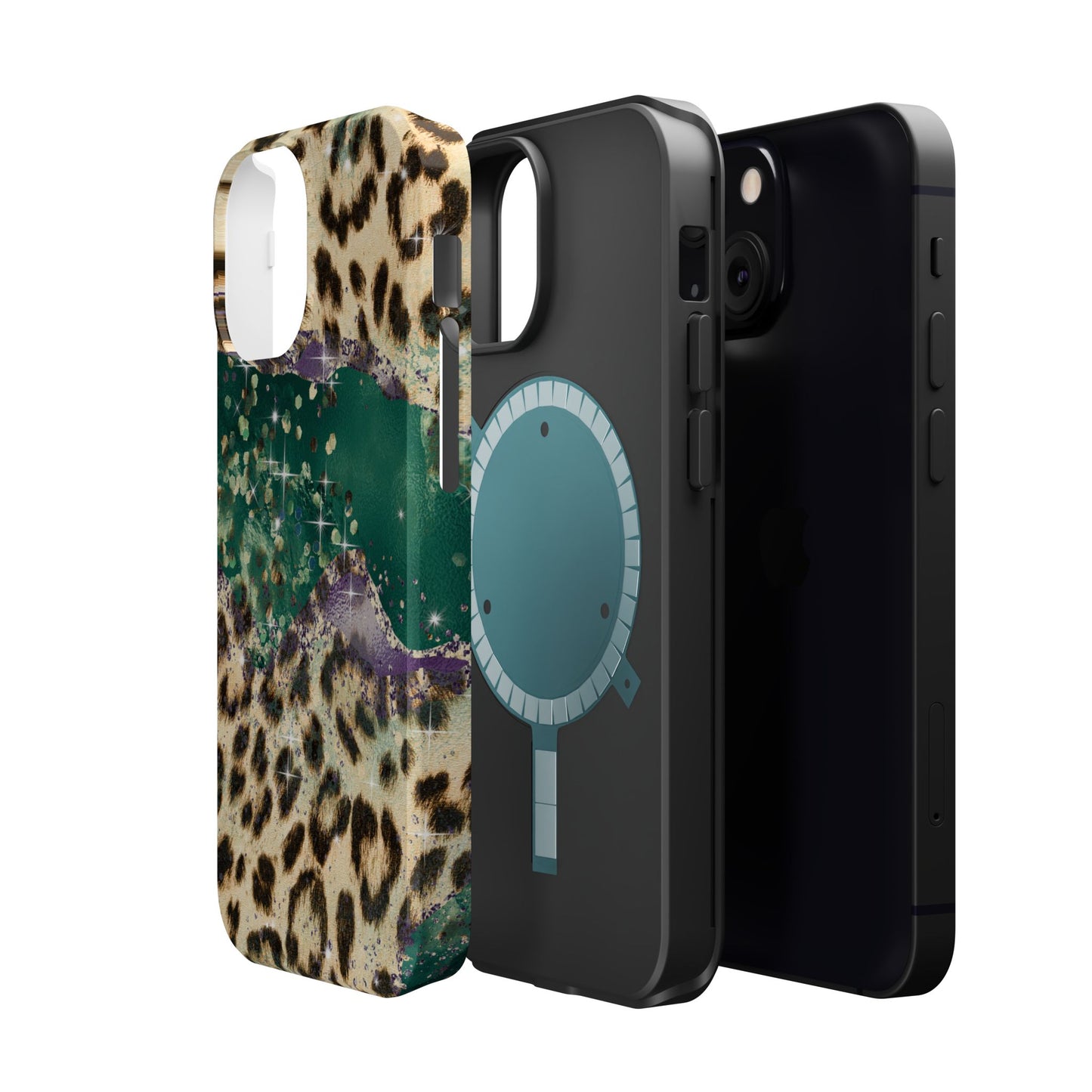 Emerald Glitter Leopard Print - MagSafe iPhone Series Case