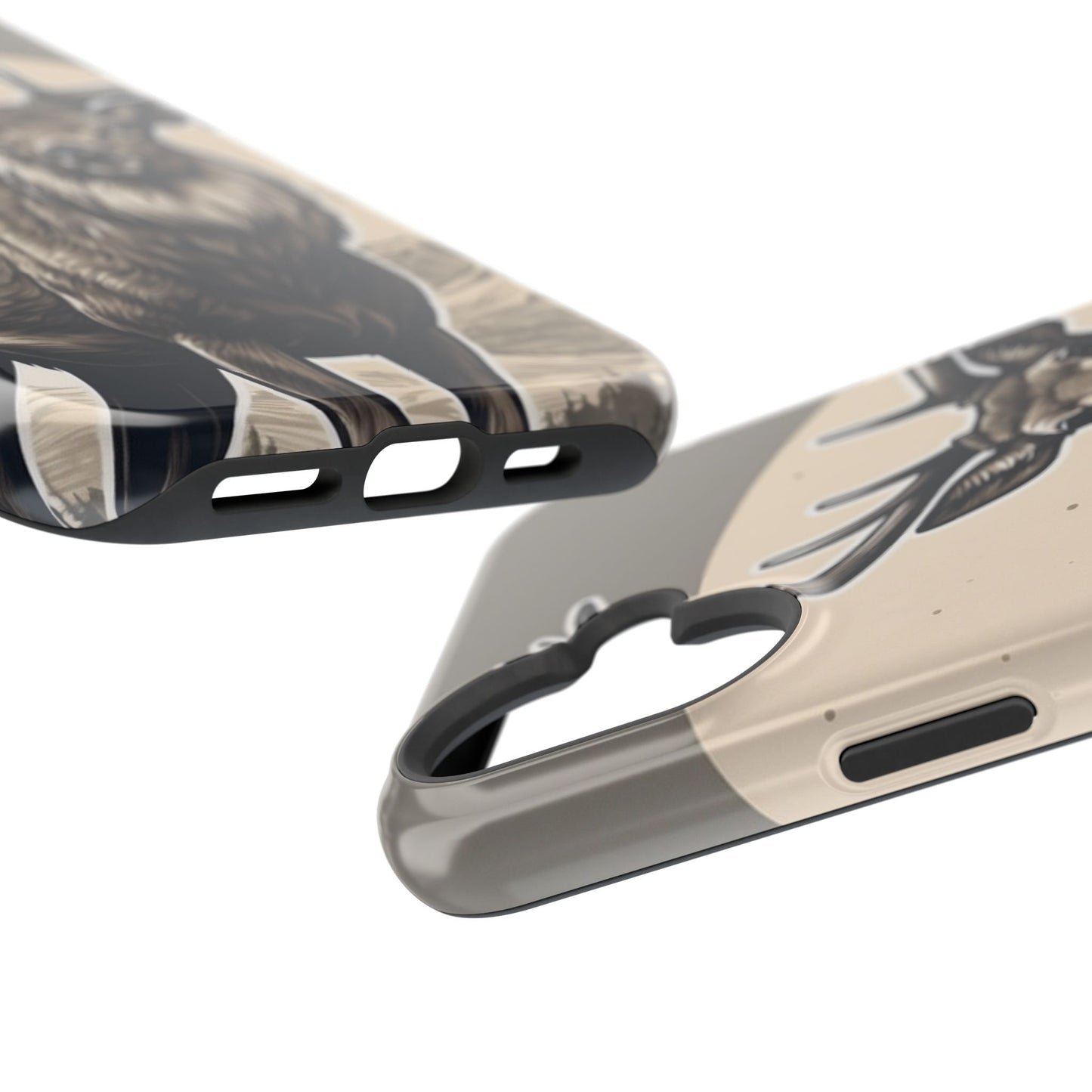 Monochrome Majesty – Regal Stag MagSafe iPhone Cases