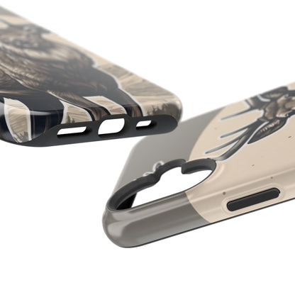 Monochrome Majesty – Regal Stag MagSafe iPhone Cases