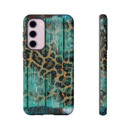 Turquoise Rustic Leopard Wood - Samsung Galaxy Series Case