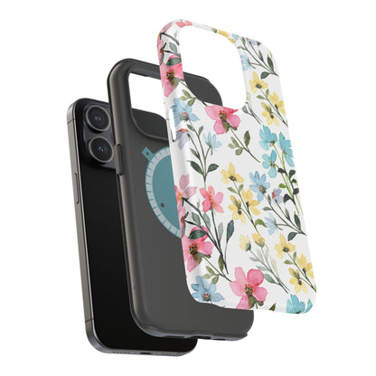 Watercolor Floral Bliss – MagSafe Case with Pastel Flower Design