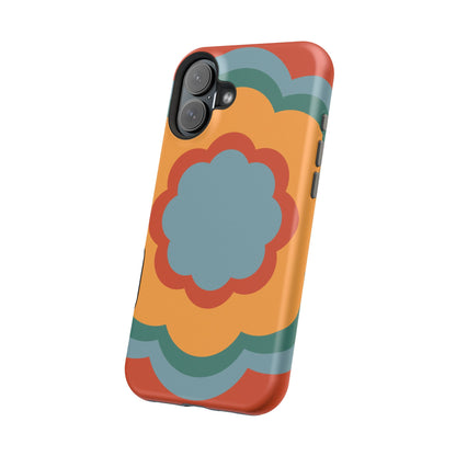 Retro Flower Power MagSafe iPhone Case – Bold 70s-Inspired Design with Dual-Layer Protection