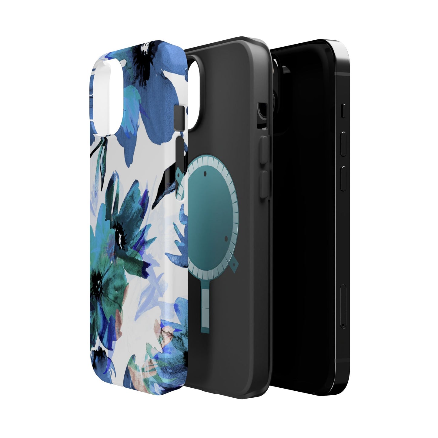 MagSafe iPhone Case – Serene Blue Blossom