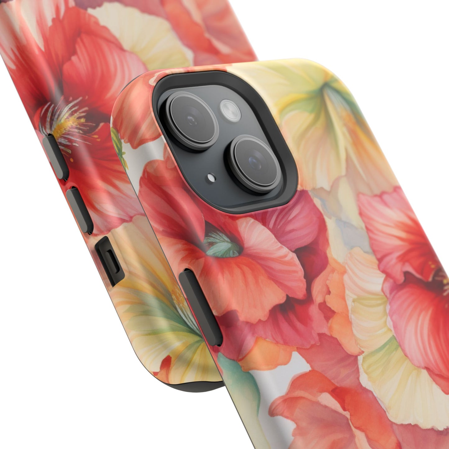 Gumamela Blush Pink Watercolor Floral – MagSafe Compatible iPhone Case