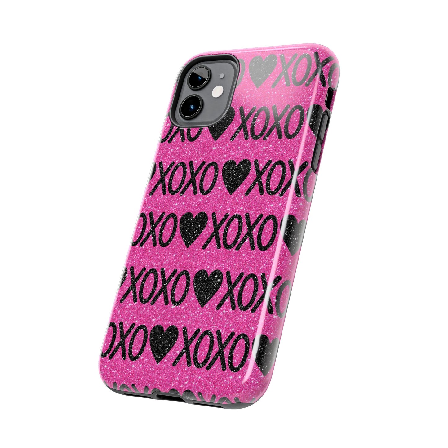 XOXO Glitter Hearts iPhone Case