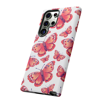 Coral Butterfly Samsung Galaxy Case – Slim, Protective Design with Bold Watercolor Print