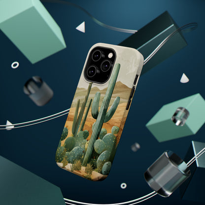 Desert Oasis MagSafe iPhone Case - Embrace the Western Spirit With Cactuses For Your iPhone 15, 14, 13, Pro, Plus, & Pro Max