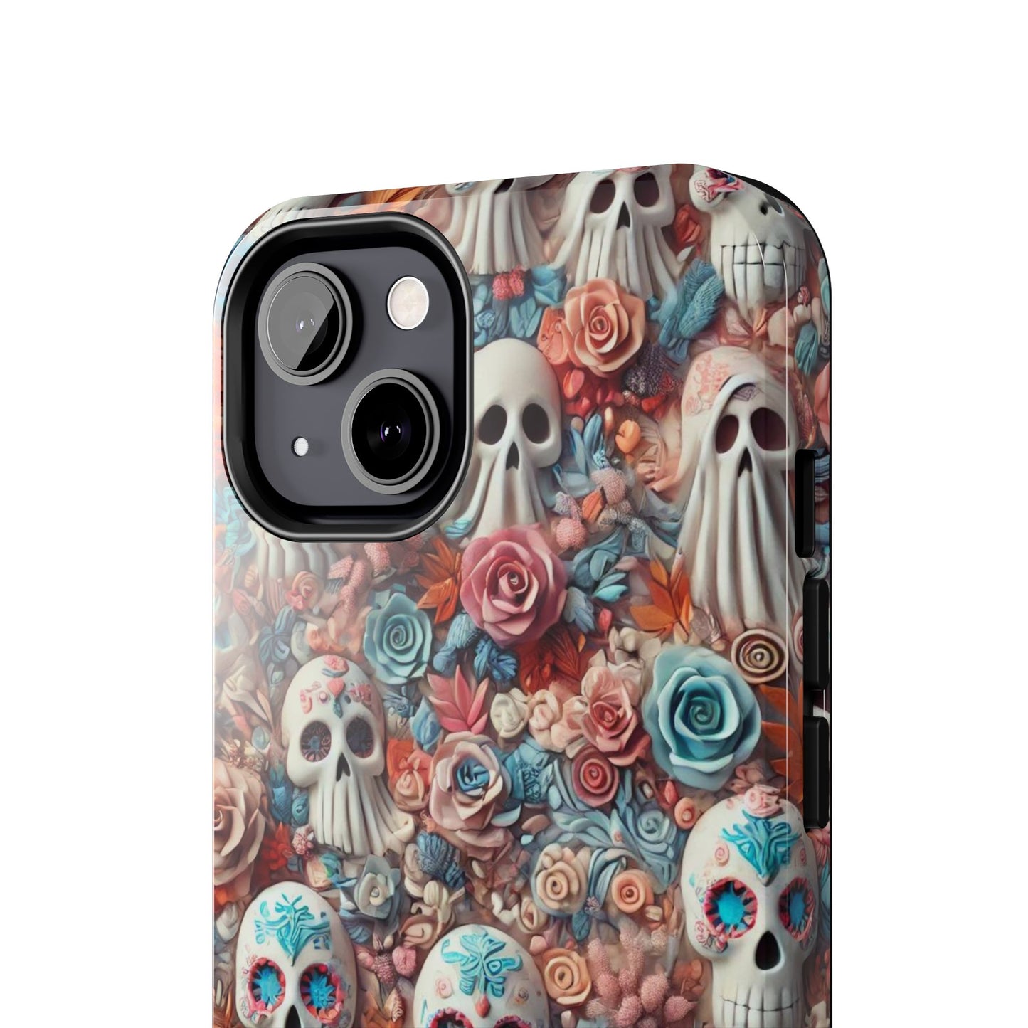 Day of the Dead Floral Skull iPhone Case - Colorful Protective Cover - Halloween Spooky Autumn Case