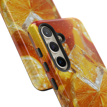 Citrus Orange Splash Samsung Galaxy Case – Dual-Layer Tough Protection, Vibrant Summer Design