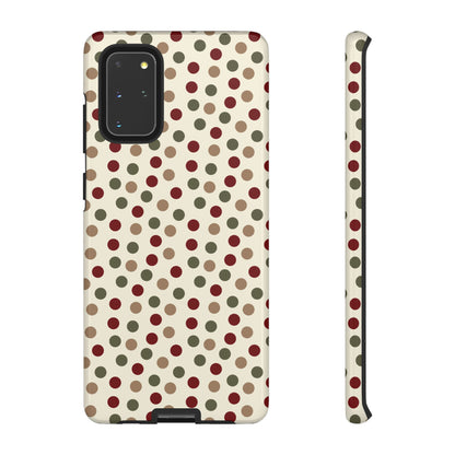 Festive Red & Green Polka Dots on Cream – Samsung Galaxy Case