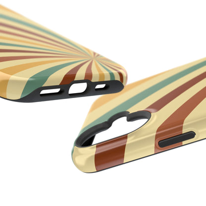 Earthy Retro Swirl MagSafe iPhone Case – Dual-Layer Protection with 70s-Inspired Earth Tones