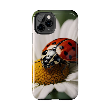 iPhone Case: Ladybug on White Daisy