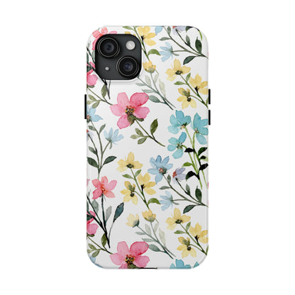 Watercolor Floral Bliss – iPhone Series Case with Pastel Flower Design