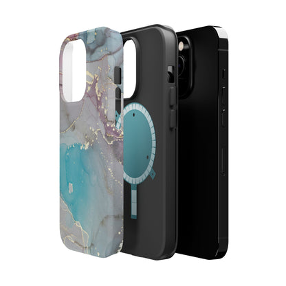 Sky Blue & Purple Marble Wave – MagSafe Case with Dreamy Marble Design