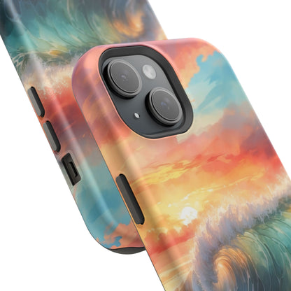 Ocean Wave Sunset MagSafe iPhone Case – Coastal Vibes Design