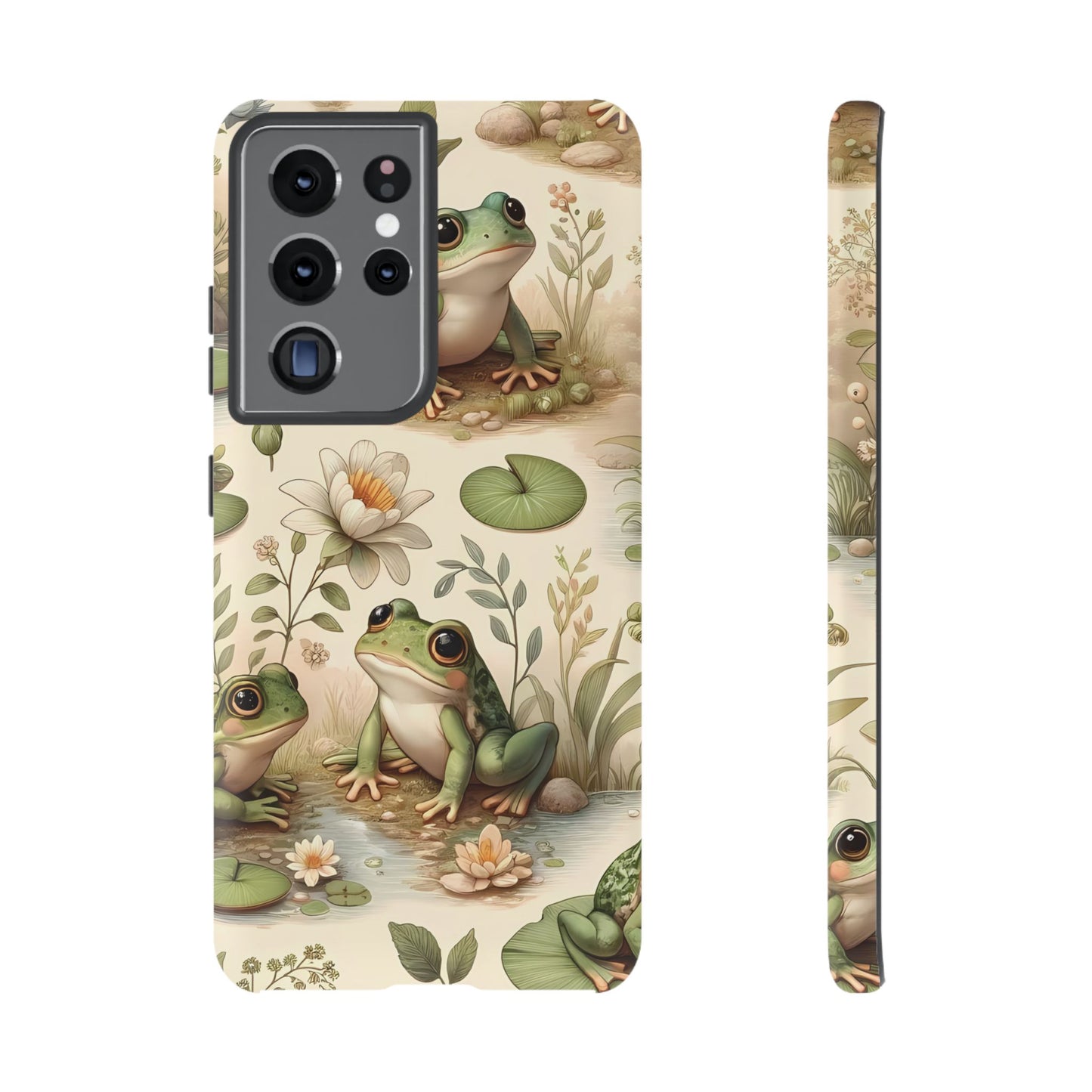 Cute Frogs Phone Case - Pond Pals Frolic - Charming Frog Lily Pad Phone Case for iPhone, Google & Samsung! Great Gift For Any Frog Lover!