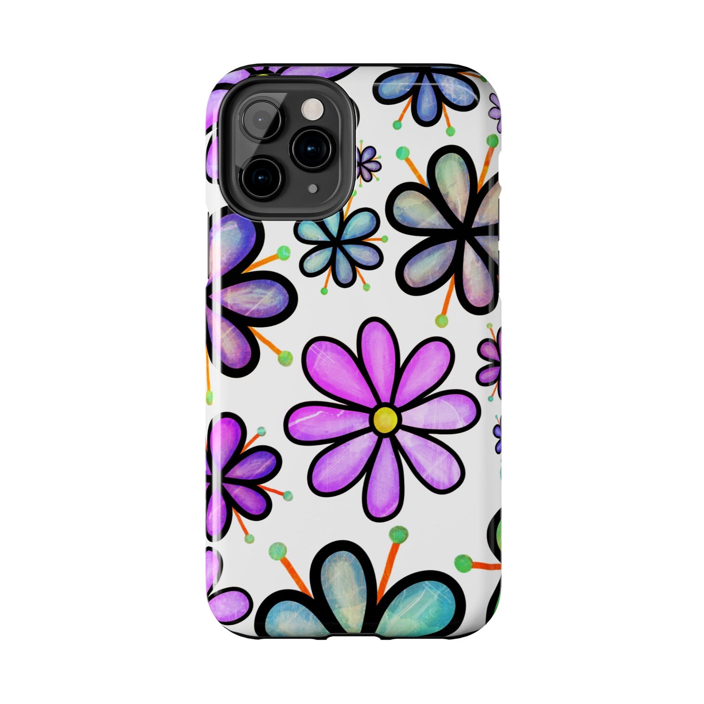 Whimsical Lavender Floral iPhone Case – Ultra-Slim, High-Gloss Finish