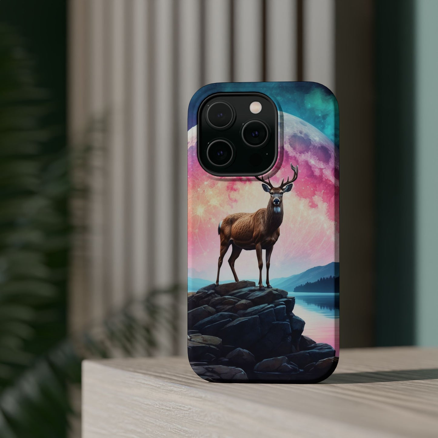 Vibrant Stag in Bloom – MagSafe iPhone Case